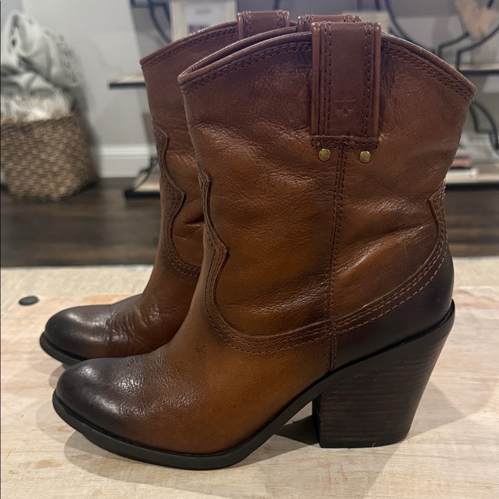 Lucky‎ Brand Tan Leather Heeled Boots - Picture 2 of 8